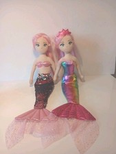 Aurora Sea Sparkles Mermaids Lot Of 2 Princess Soft Plush Dolls 18