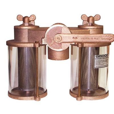 GROCO VD-2500-S Vertical Duplex Bronze Raw Water Strainer 2-1/2'' NPT 304 SS