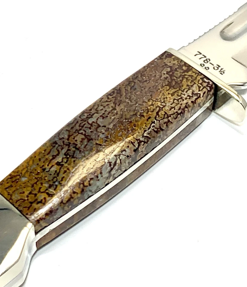 Case XX 778-3 1997 1/2 SS HOJA FIJA MANGOS DE HUESO DE DINOSAURIO AGATIZADO PERSONALIZADOS Foto 2 de 4