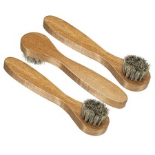 Mane shoes brush with handle, 3 pcs polishing Daubers, brown