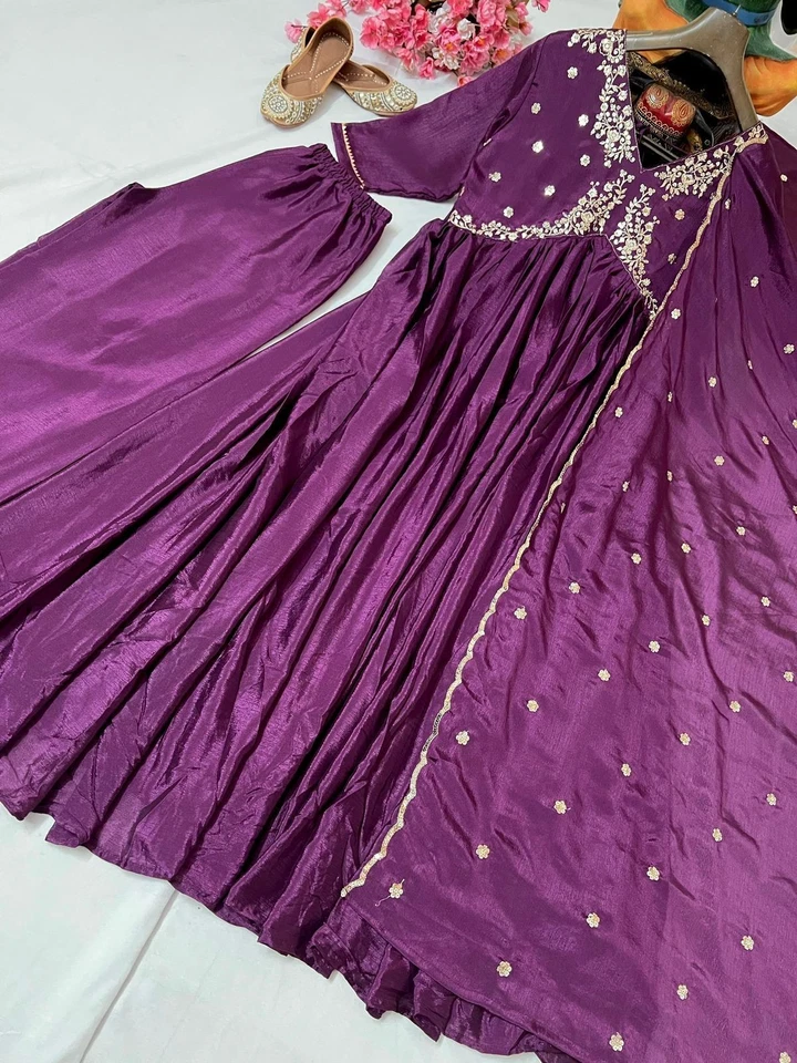 Designer Indian Wedding Dress Pakistani Bollywood Kurti Plazzo New Party Wear - Image 4 of 4