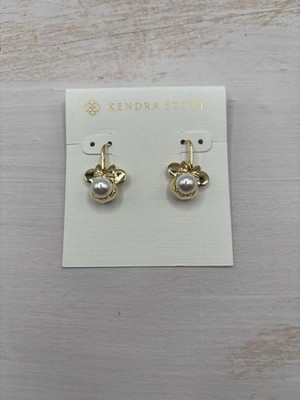 Kendra Scott Mickey Mouse Gold Pearl Drop Earrings