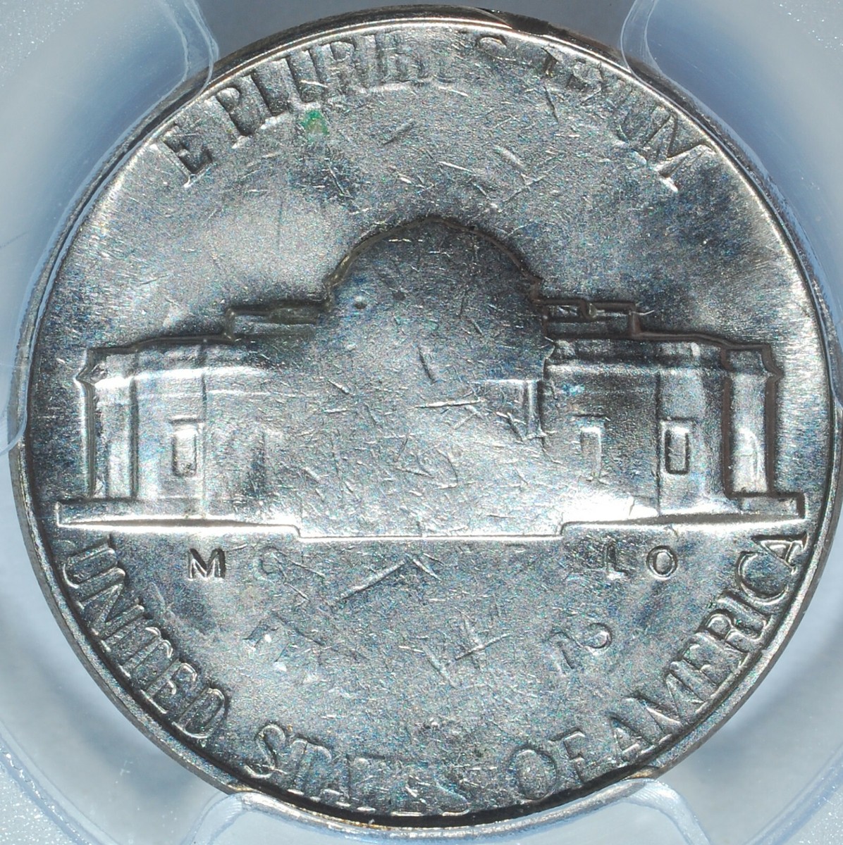 1965 PCGS SMS MS66 SP66 Mint Error Struck Thru Grease Jefferson