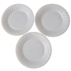 Vintage 50s 60s Fire King White Swirl Milk Glass Dinner Plates 9" Set of 3 USA
