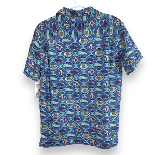 NEW Trunks Waikiki Fish Hawaiian Shirt Mens S Lightweight S/S Polyester Stretch - Picture 3 of 5