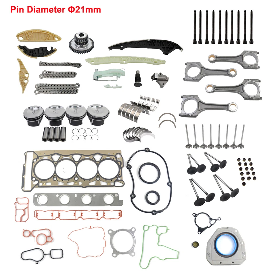 Kit de válvulas de pistón de reconstrucción de motor de 21 mm para Audi VW A4 Q5 Jetta 2.0 TSI Foto 3 de 4