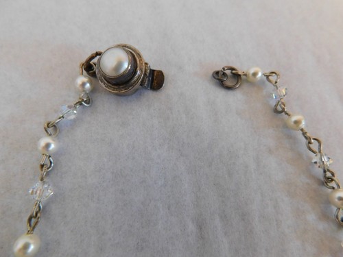 Collana Farfalla Tono Argento con Perline 17" - Chiusura Riparazione (#N426) - Foto 5 di 6