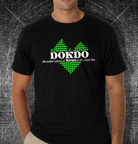 Korean Love  Dokdo Korea Heart Men's Black T-shirt 100% Cotton Tee - Bild 12 von 13