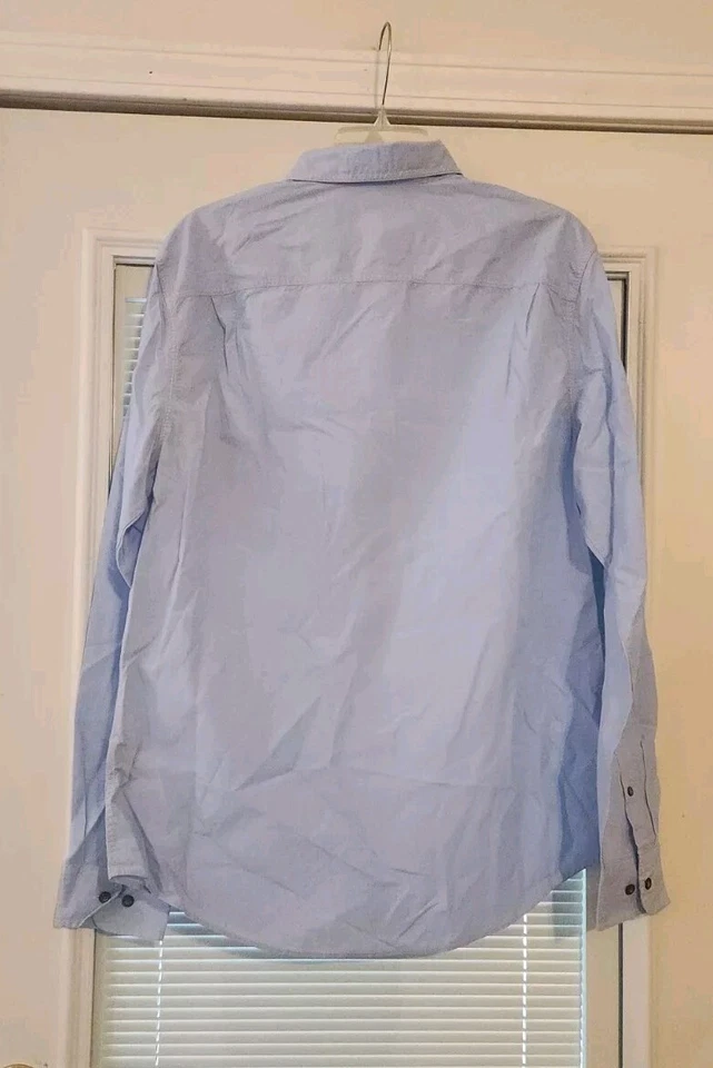 Nueva Camisa de Vestir William Rast Para Hombre Grande Azul Claro con Acentos Blancos * Con Etiquetas Foto 3 de 4