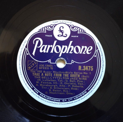 BELL-LYTTELTON JAZZ NINE (E+) Take A Note From The South / Open UK Parlophone 78