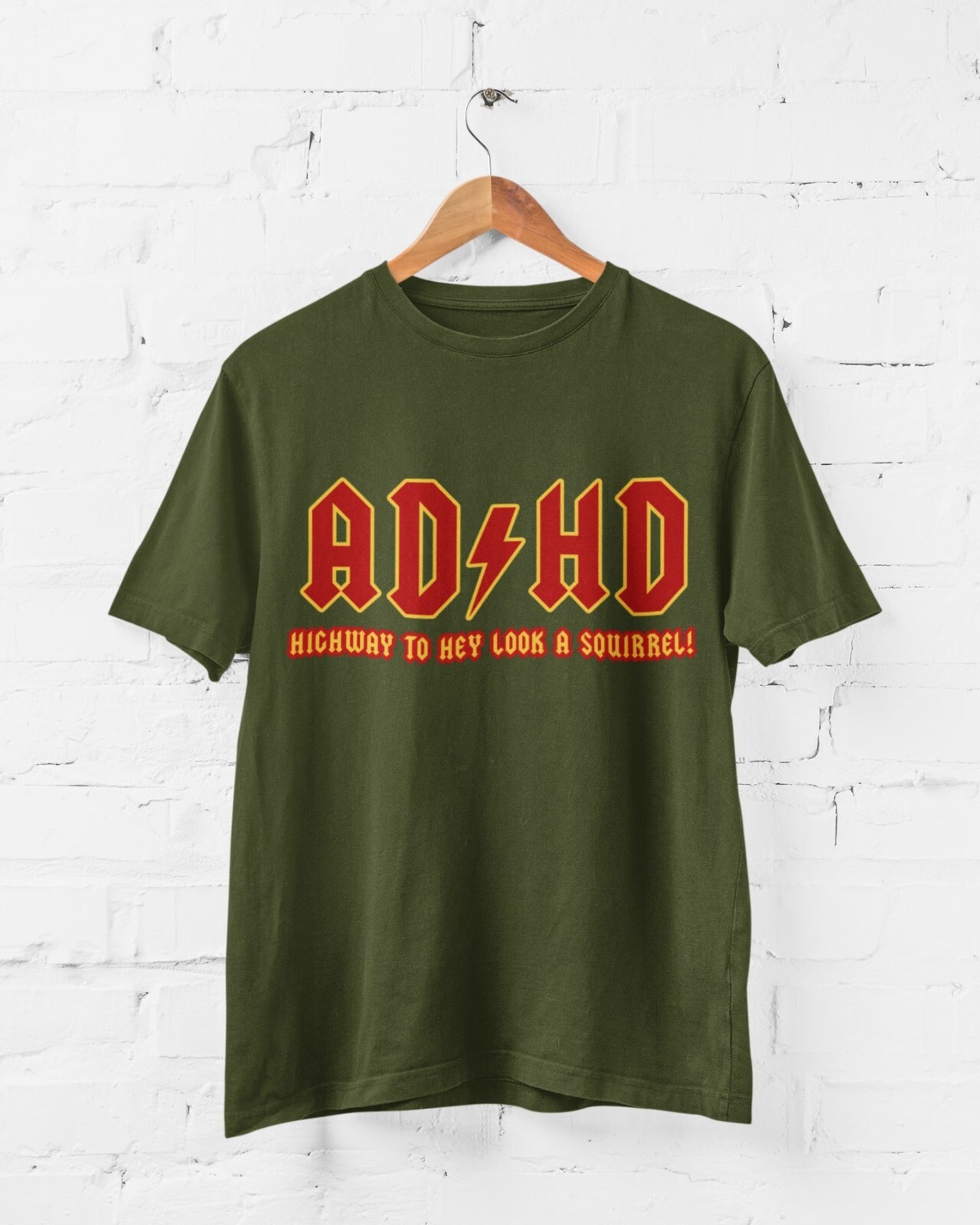 ADHD Highway To Hey Look A Squirrel Funny ADHD T-Shirt Mental Health ...