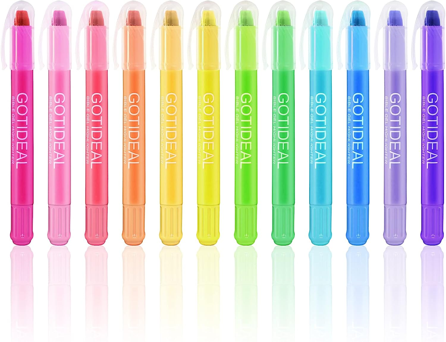 GOTIDEAL Bible Highlighters, 12 Pack Assorted Colors Gel Highlighters Pens Set,