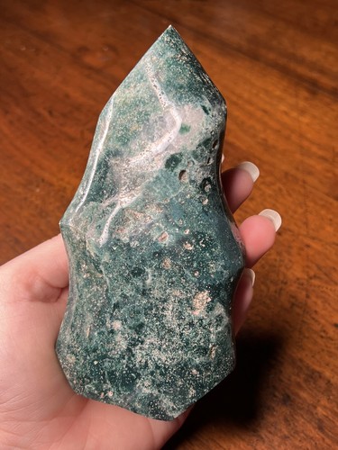 Moss Agate Crystal Flame - Picture 3 of 4