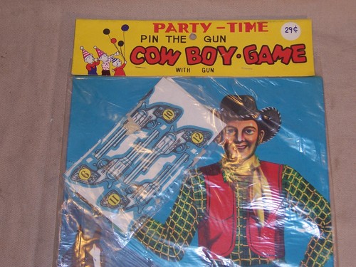 Vintage Pin The Gun On the Cowboy Poster Size Never Used Cowboy Horse Six Shoote - Picture 2 of 4