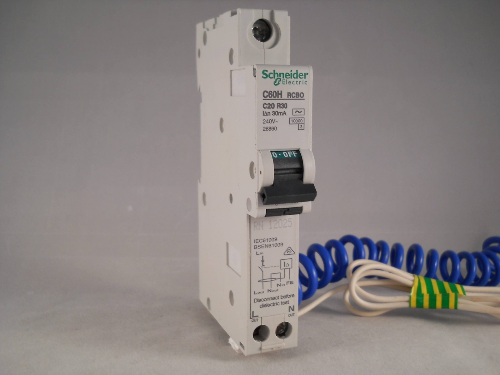 Schneider RCBO 20 Amp 30mA Type C 20A C60H Multi9 C60HC20R30 Merlin Gerin 26860