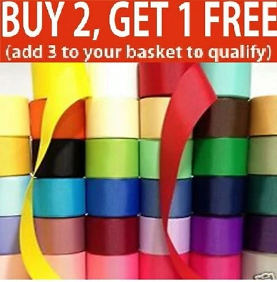 Satin Ribbon 2" 50mm Good Quality Many Colours Buy 2 Get 1 Free ADD 3 IN BASKET