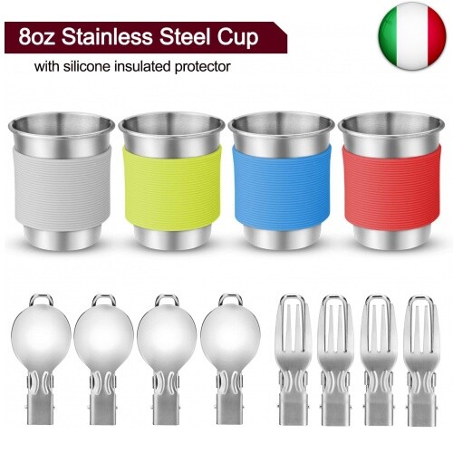 Odoland Set Da 10 Pentole Da Campeggio Leggere - Pentola, Padella, Posate E Accessori Per Escursionismo - Foto 6