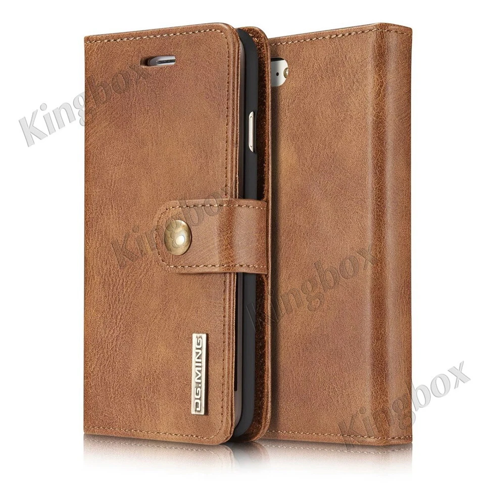 Carteira de couro real vintage premium suporte para cartão universal para Samsung iPhone - Imagem 3 de 4