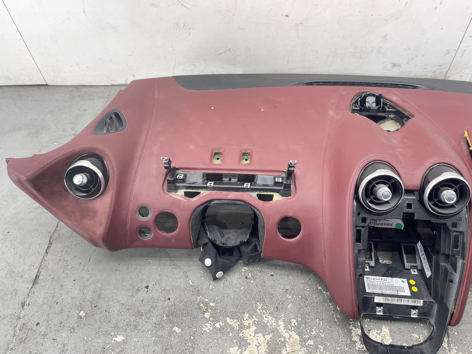 2020-2023 MCLAREN GT FRONT DASHBOARD PANEL BAROLO RED *NEEDS REPAIR* OEM 2021