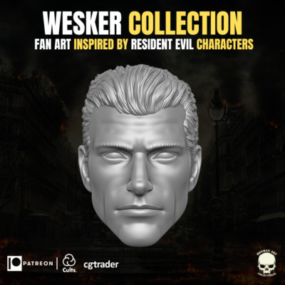 Albert Wesker v4 Resident Evil custom head for use w/ 4'' 6'' 7'' 12'' figure