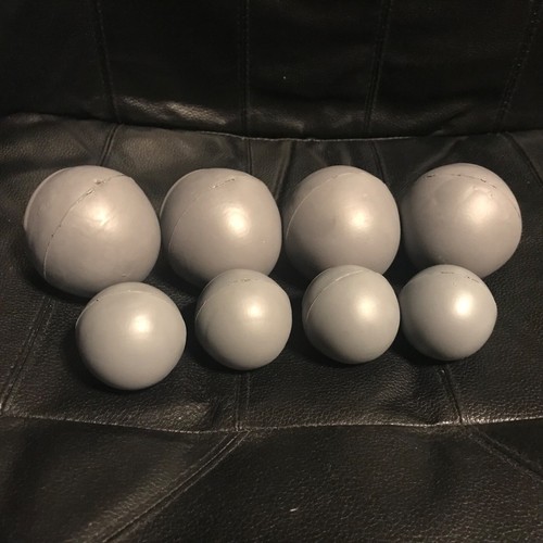 Halloween Eyeball Orbs Spooky Prop Decor Set of 8 Gray flat bottom for stability - Picture 3 of 7