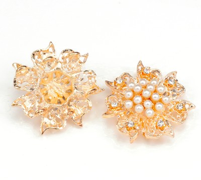 Diamant Perlen Verbinder Blume Rosevergoldet Verbinder 3-Strang x1
