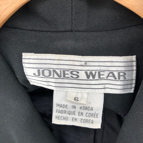 Jones Wear Blazer Womens 6 Black Button Up Collared Pockets Office Career Work - Picture 5 of 10