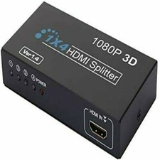 1X4 HD HDMI Splitter 1 in 4 Out Audio Video Distributor Box Support 3D  1080P