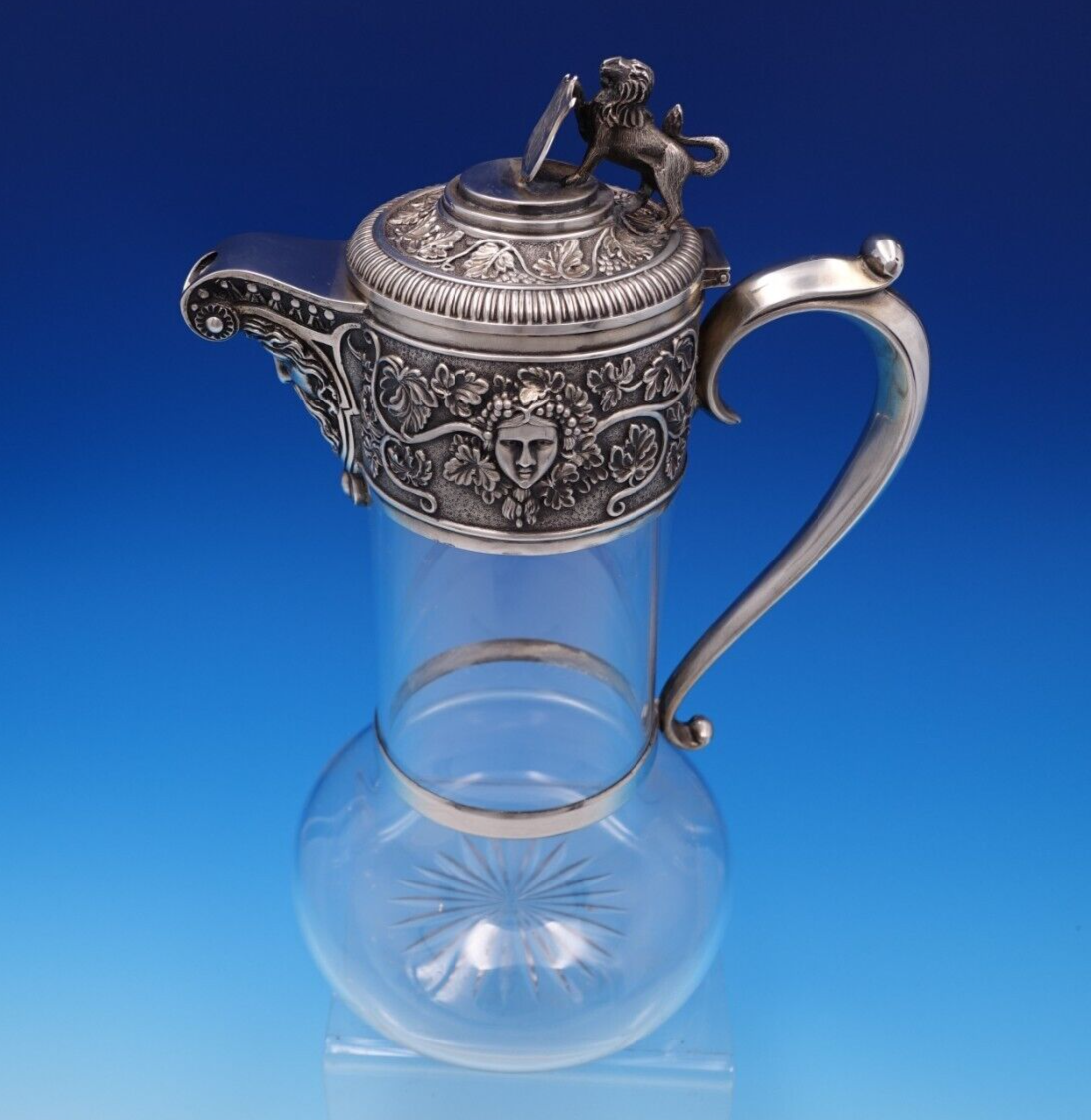 J. Grinsell & Sons English Victorian Sterling Claret Wine Decanter