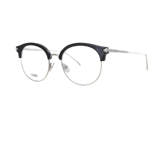 Fendi Eyeglasses FF0165 RMG18 51mm Black Palladium Eyewear Optical Frame
