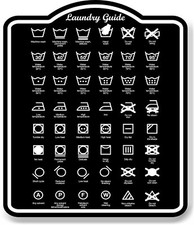 Laundry Guide With Icons BLACK Aluminum Composite Sign