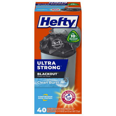  Ultra Strong 13 gallon Trash Bags, Tall Kitchen Trash Bags, Blackout,  40 Bags
