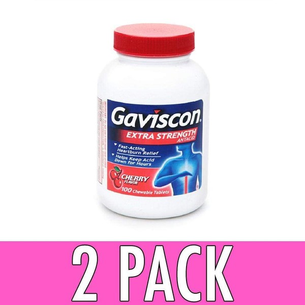 Gaviscon Extra Strength Chewable Tablets Cherry 100ct 307661173259a793
