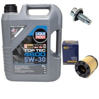MotoröL Set 5W-30 5 Liter + ÖLfilter SH 452 P + Schraube FüR Opel Vectra B Saab