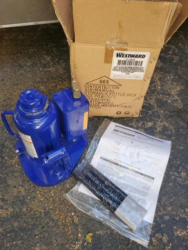 Westward 1ZKX8 Bottle Jack 20 Ton Air Manual Hydraulic Bottle Lift NEW FREE Ship