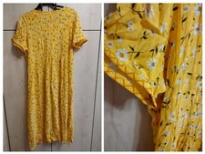Positive Attitude Dress Floral Size 6 Yellow Daisey Print Pleated Top 90s CUTE