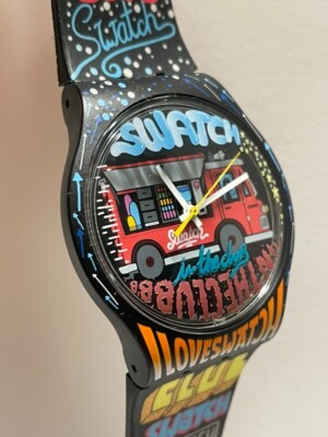 Swatch Special 2009 Ref. SUJZ111 STREET CLUB BY GREMS Neu vom Künstler signiert