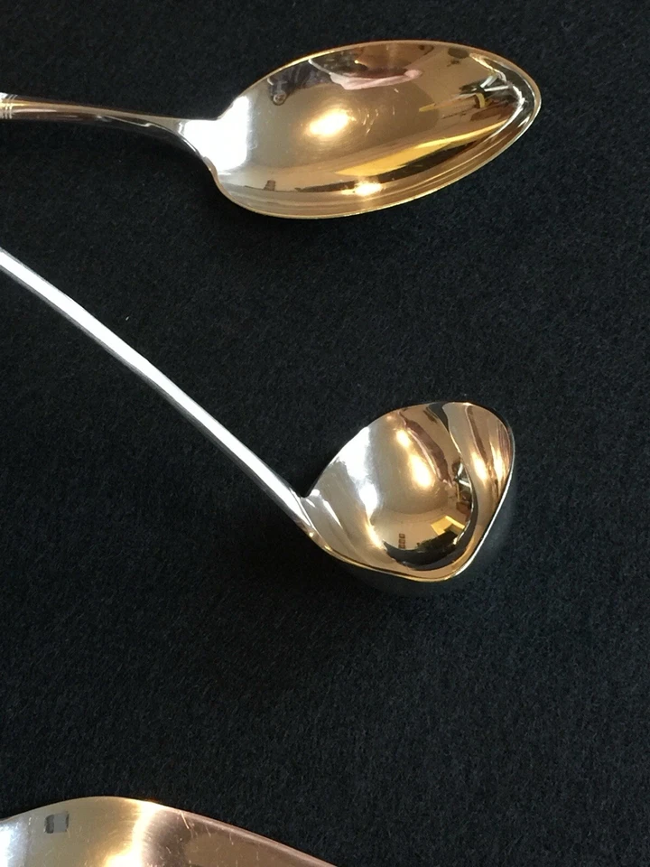 Juego de cubiertos vintage de plata de ley 1964 moderno de mediados de siglo - excelente estado. Foto 3 de 4