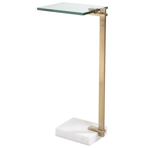Uttermost Butler Stainless Steel and Marble Accent Table in Brass - Picture 5 of 9