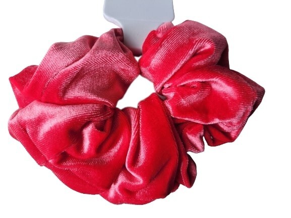 NEW 15cm Pink Large Velvet Scrunchie Elasticated Bobble Hair Tie Fashion