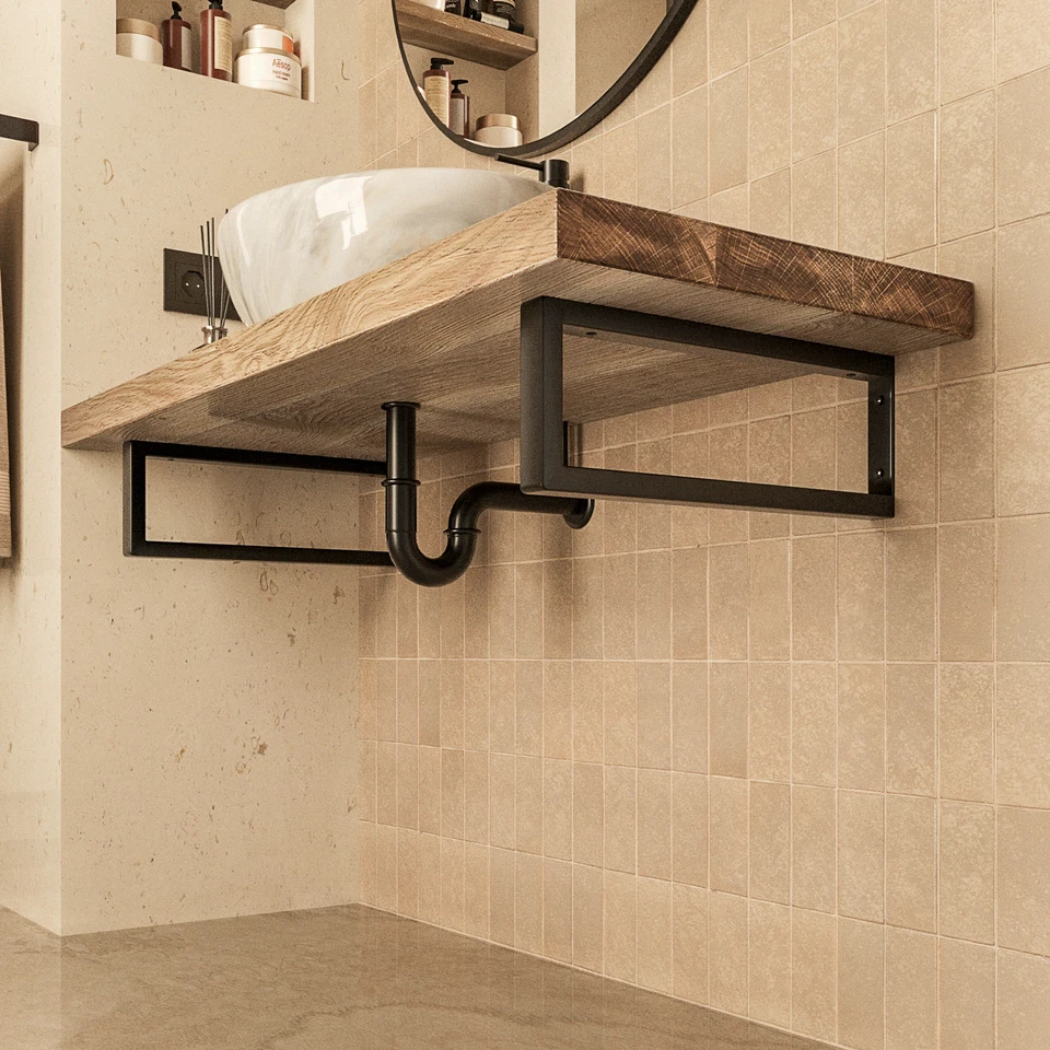 Waschtischhalterung - SAAR - Wandkonsole, Regalhalterung, Waschbecken - Bild 2 von 4