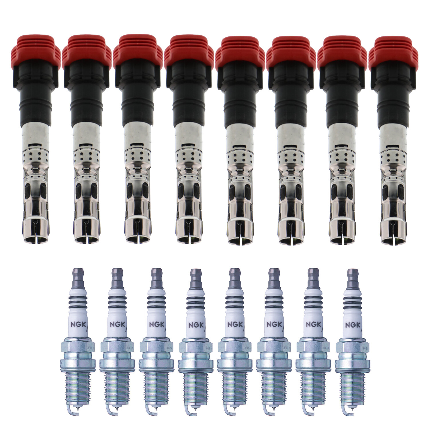 Bosch 8 Ignition Coil NGK 8 Iridium IX Spark Plug Kit For A8 Quattro S4 E38 V8