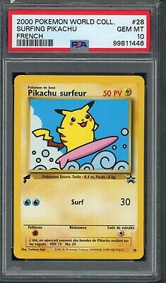 Pokemon PSA 10 Gem Mint 2000 World Collection French Surfing Pokemon PSA 10 Gem Mint 2000 World Collection French Surfing