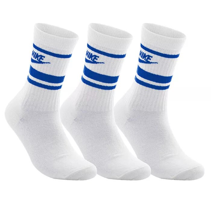 Nike Everyday Essential Crew Socks White-Blue 3 Pairs (5089) Gym