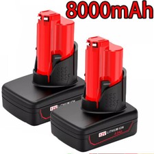 2Pack 8.0Ah Battery For Milwaukee M12 LITHIUM Extended Capacity 48-11-2460 NEW