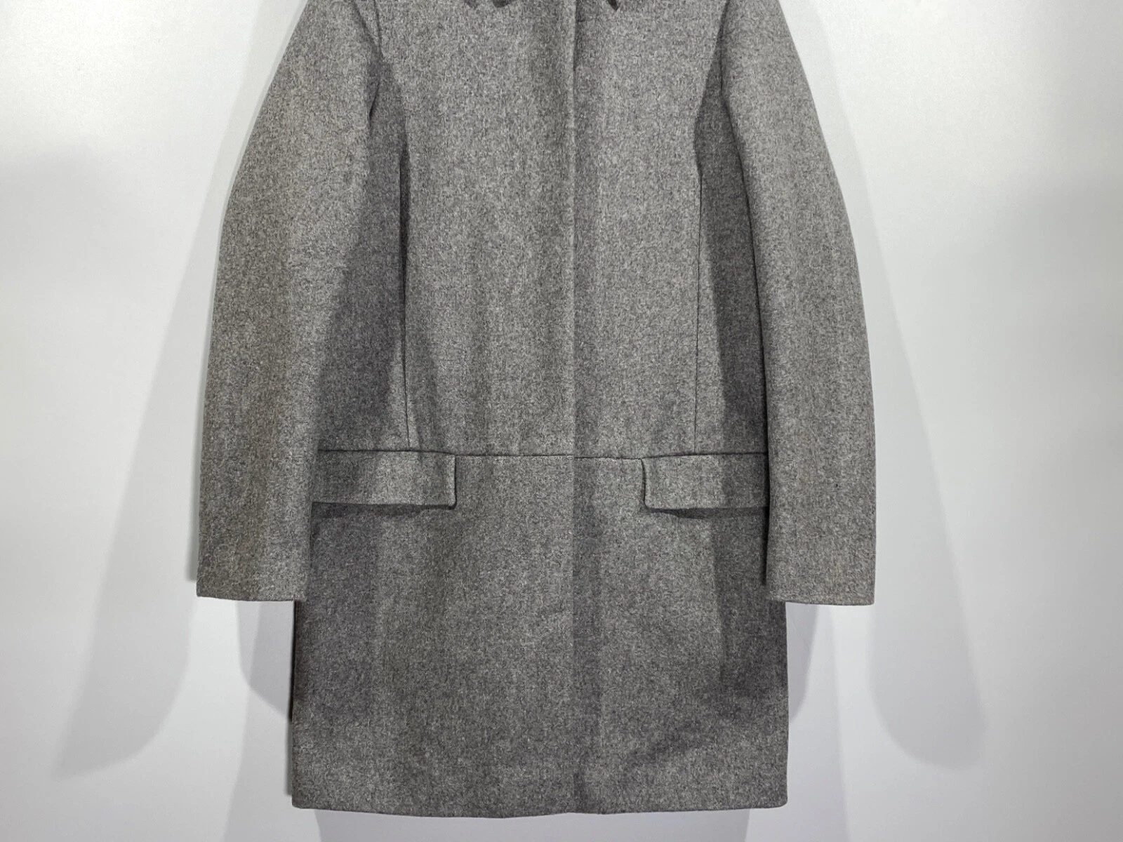 Cappotto lungo ACNE BY ACNE STUDIOS donna mezzo foderato misto lana grigio colletto tg 38