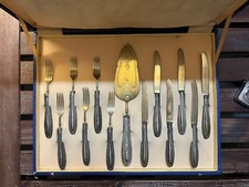 SERVIZIO POSATE X 6 DOLCE/FRUTTA 13 PEZZI  ARG.800 INUSATO