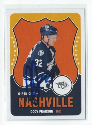Cody Franson Signed 2010/11 O-Pee-Chee Card #248