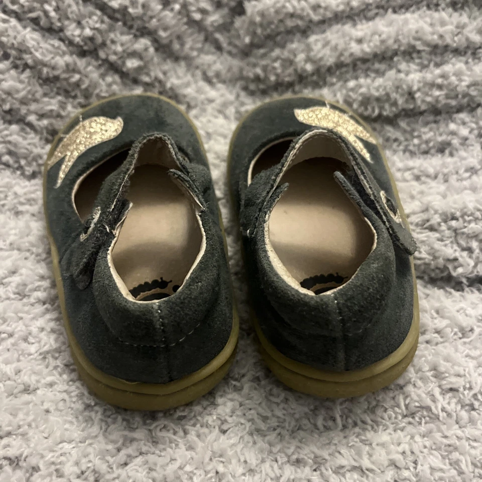 Livie And Luca Niñas Talla 6 Gris Gamuza Zapatos Pio Pio Dorado Pájaro Mary Jane Usados en Excelente Condición Foto 4 de 4