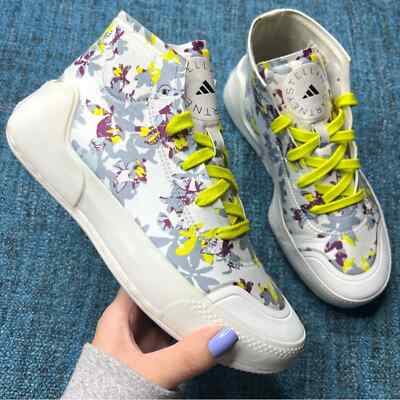 adidas gazelle silver green womens Adidas X Stella McCartney Women's Treino Mid-Cut Cloud White High Top  Sneakers